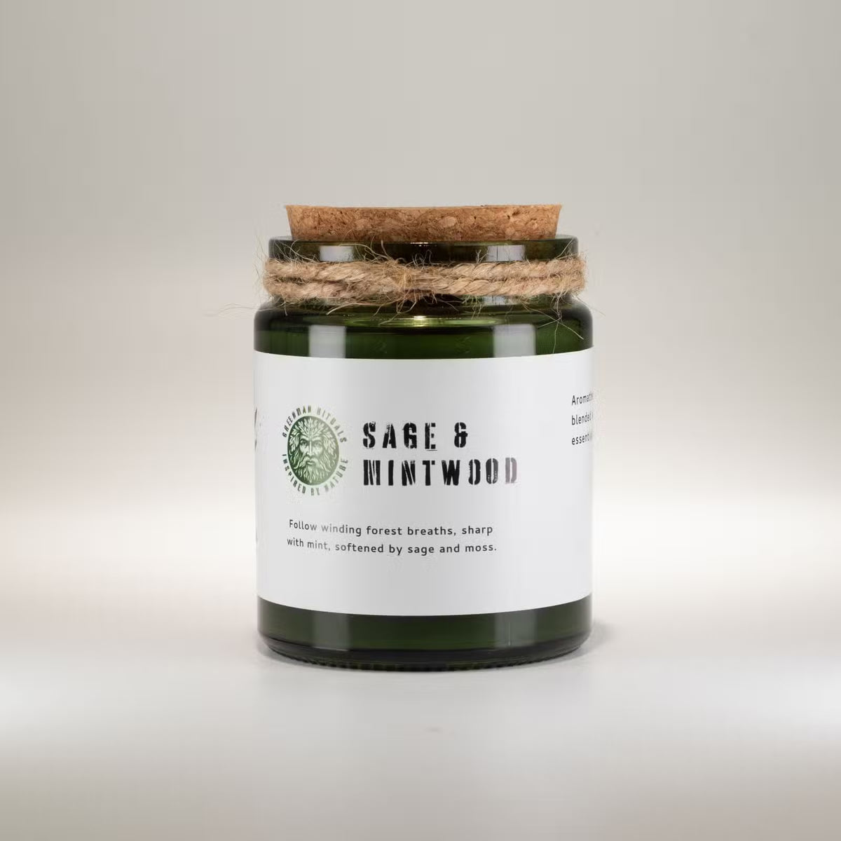 Sage & Mintwood Candle – Natural Soy Wax & Wooden Wick