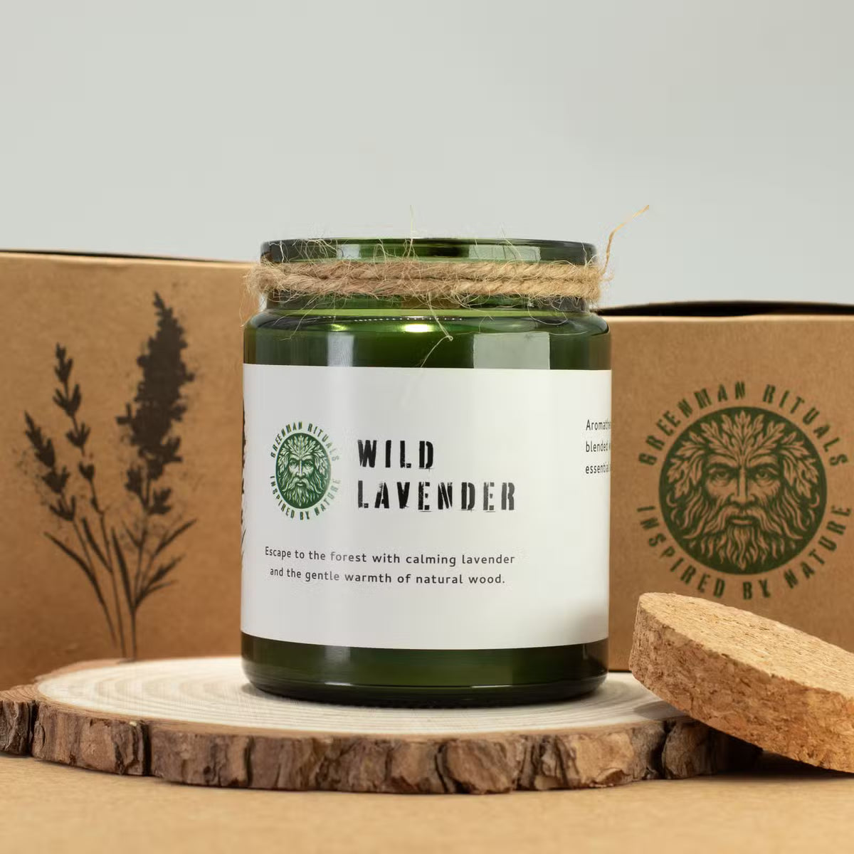 Wild Lavender Essential Oil Candle – Natural Soy Wax & Wooden Wick