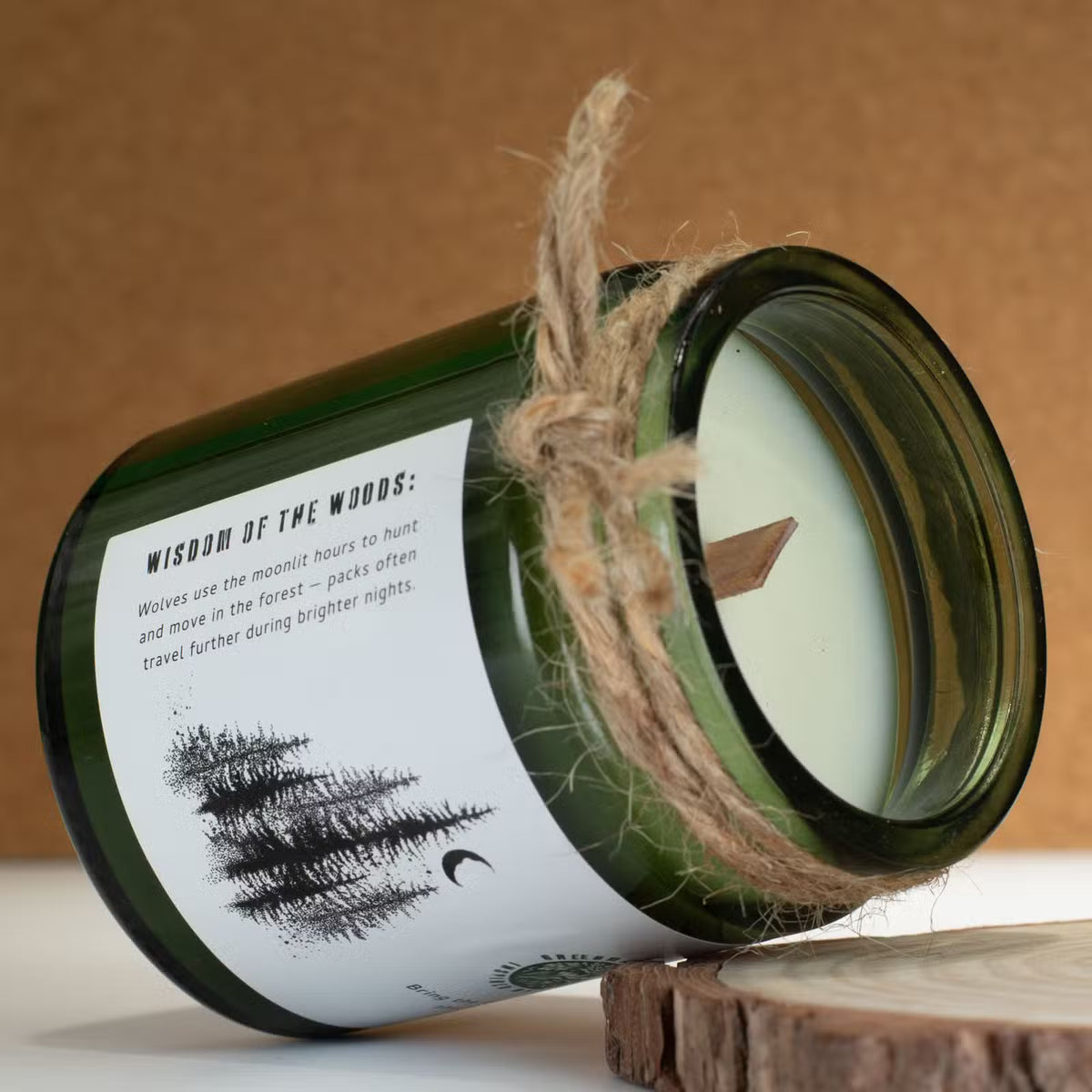 Wolf's Moon Candle – Natural Soy Wax & Wooden Wick