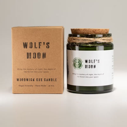 Wolf's Moon Candle – Natural Soy Wax & Wooden Wick
