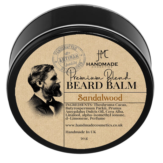 Sandalwood Beard Balm – Natural Beard Care for Men, Styling & Softening, 50g