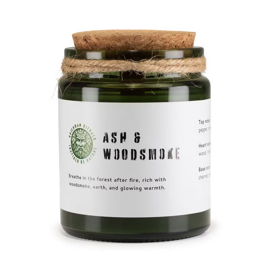 Ash & Woodsmoke Candle – Natural Soy Wax & Wooden Wick