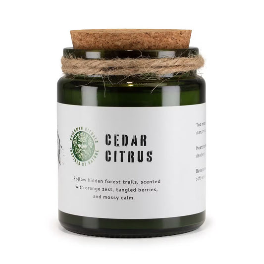 Cedar Citrus Candle – Natural Soy Wax & Wooden Wick