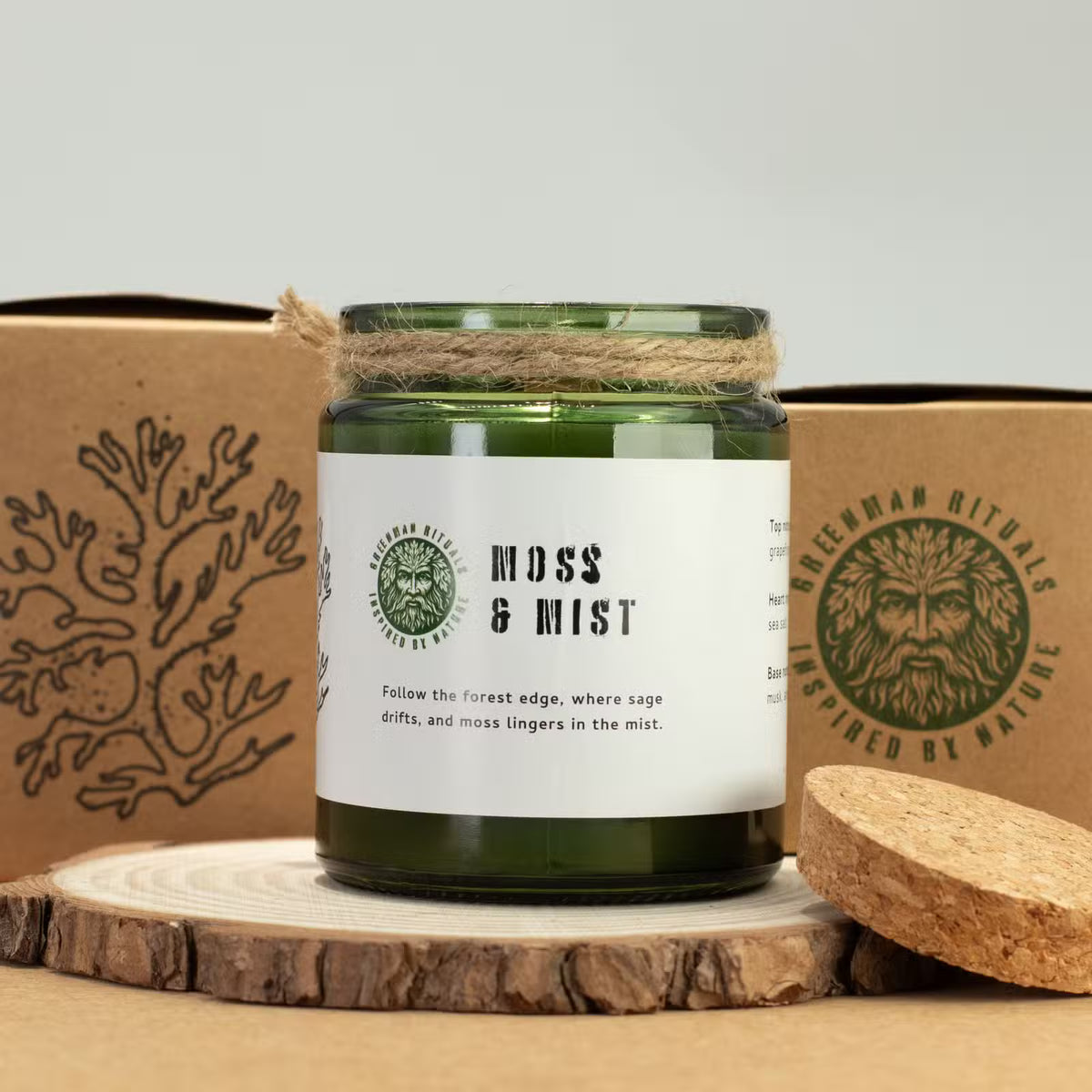 Moss & Mist Candle – Natural Soy Wax & Wooden Wick
