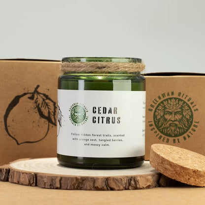 Cedar Citrus Candle – Natural Soy Wax & Wooden Wick