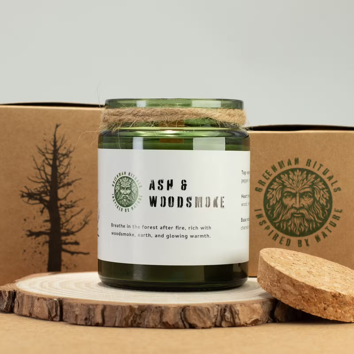 Ash & Woodsmoke Candle – Natural Soy Wax & Wooden Wick
