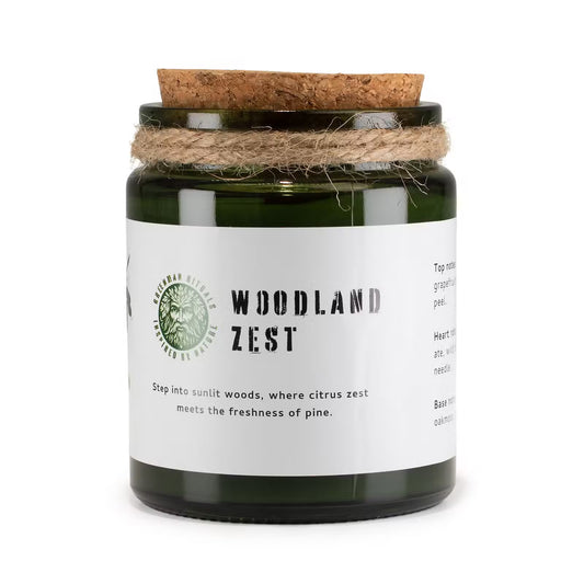 Woodland Zest Candle – Natural Soy Wax & Wooden Wick