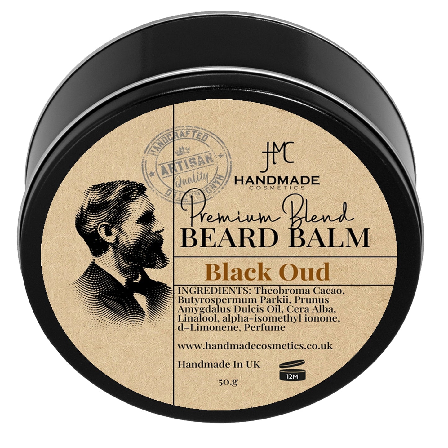 Black Oud Beard Balm Natural Beard Taming Styling Mens Grooming Beard Care 50g
