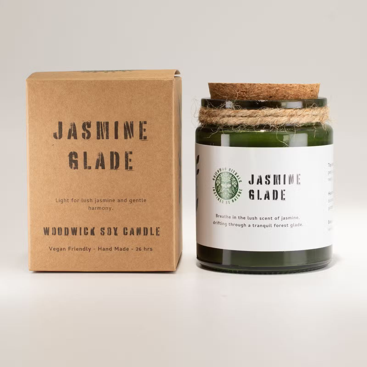 Jasmine Glade Candle – Natural Soy Wax & Wooden Wick