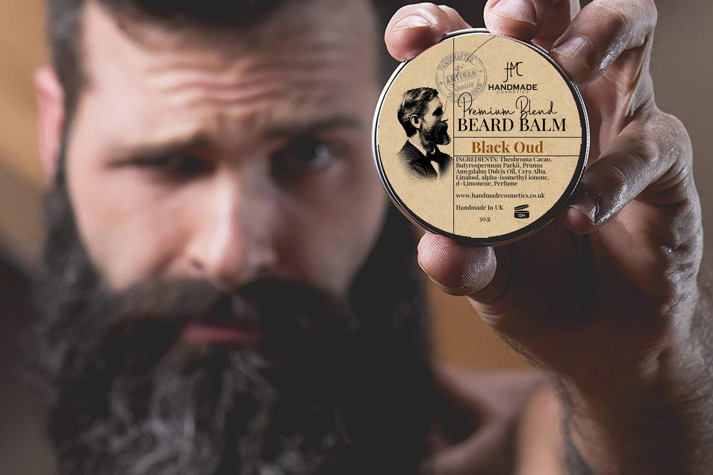 Black Oud Beard Balm Natural Beard Taming Styling Mens Grooming Beard Care 50g