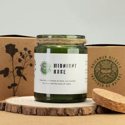 Midnight Rose Candle – Natural Soy Wax & Wooden Wick