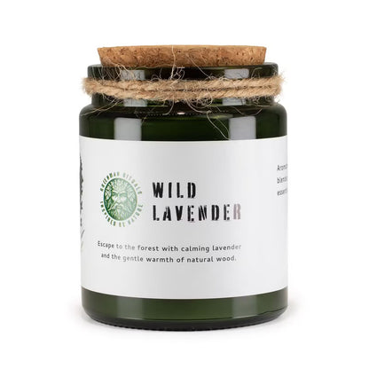 Wild Lavender Essential Oil Candle – Natural Soy Wax & Wooden Wick